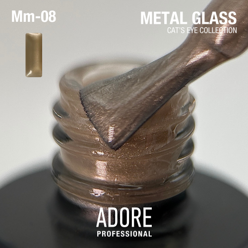 Гель-лак Adore  кошаче око Metal Glass Mm-08 бежевий, 8мл