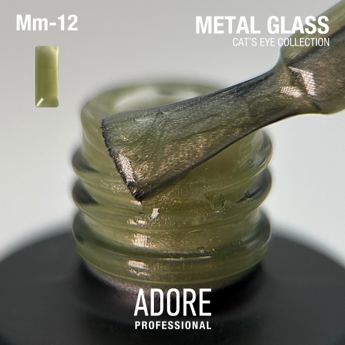 Гель-лак Adore кошачий глаз Metal Glass Mm-12 зеленый чай, 8мл