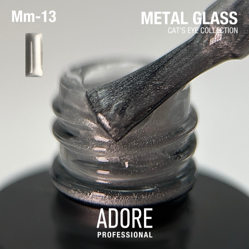 Гель-лак Adore  кошаче око Metal Glass Mm-13 срібло, 8мл
