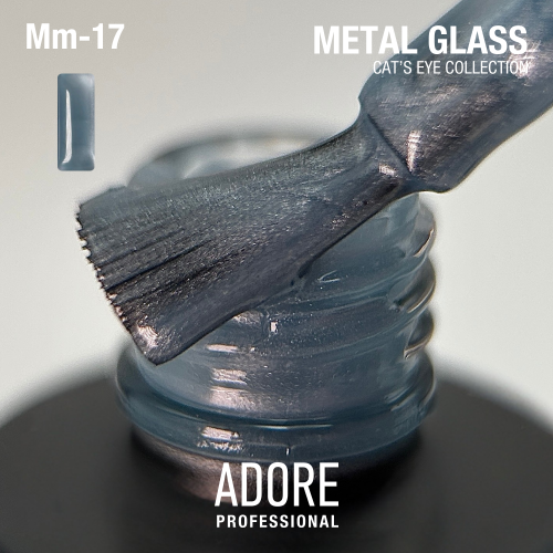 Гель-лак Adore кошачий глаз Metal Glass Mm-17 голубой, 8мл