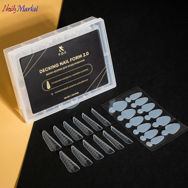 Верхние формы для моделирования Современный Миндаль F.O.X Decking Nail form 2.0  (120шт)