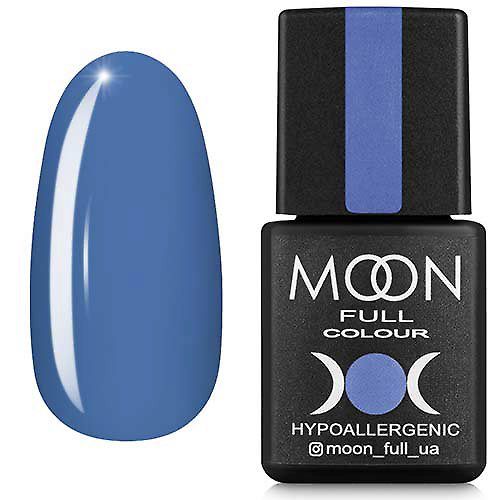 Гель-лак MOON FULL color Gel polish №154 (блакитний з сірим підтоном, емаль), 8 мл