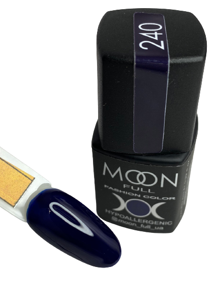 Гель-лак MOON FULL color Gel polish №240 глибокий синій