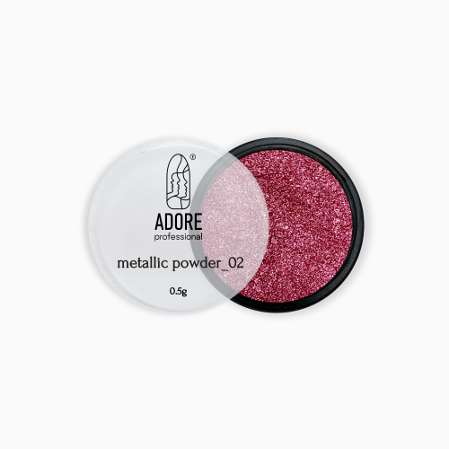 Металева втирка Adore Metallic Powder 02  світло-рожева