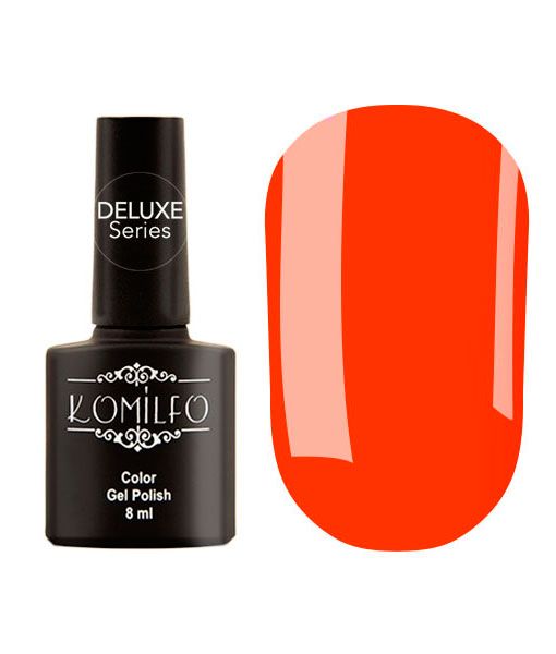 Гель-лак Komilfo DeLuxe Series Neon N003 (насыщенный, ярко-оранжевый, неоновый), 8 мл