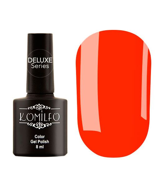 Гель-лак Komilfo DeLuxe Series Neon N004 (ярко-оранжевый, неоновый), 8 мл