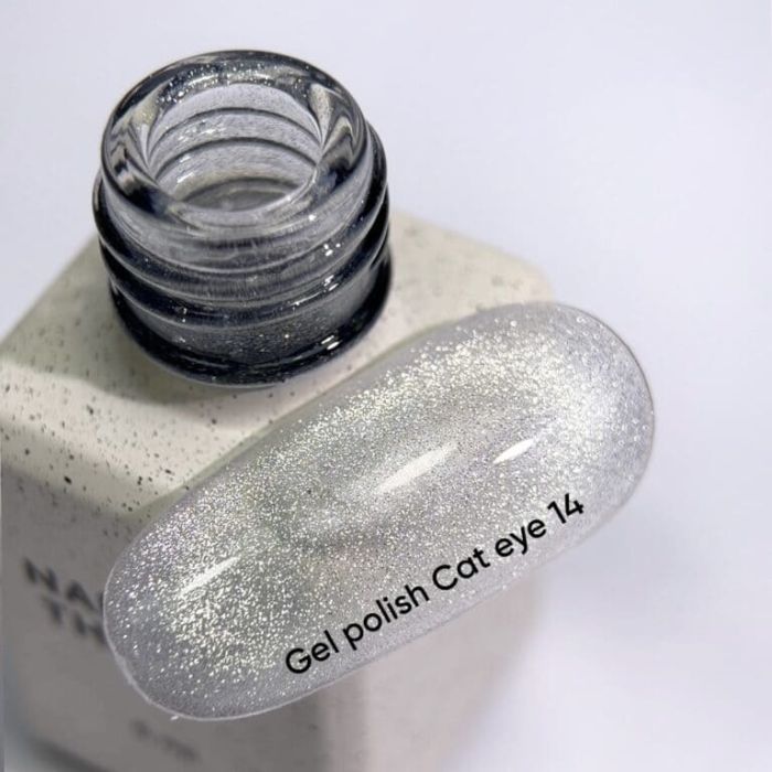 Гель-лак  NailsOfTheDay  Cat Eye 15  срібне котяче око на прозорій основі, 6 мл