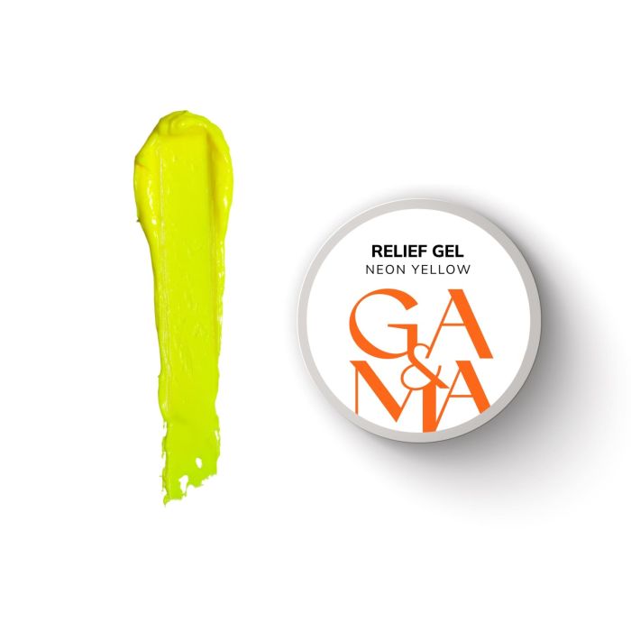 Гелева паста для обʼємних дизайнів Relief gel GA&MA Neon yellow 5г