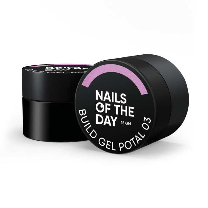 Рожевий будівельний гель з поталлю NAILSOFTHEDAY Build gel Potal 03 15мл