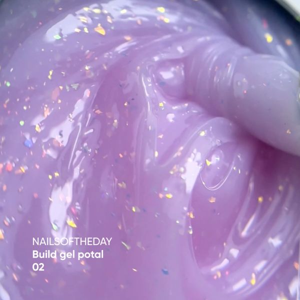 Нежно-розовый строительный гель с поталью NAILSOFTHEDAY Build gel Potal 02 15мл