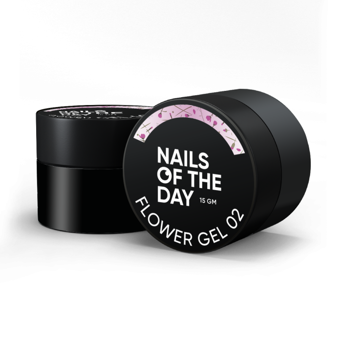 Рожевий будівельний гель з сухими квіточками NAILSOFTHEDAY Build gel Flower 02 15мл