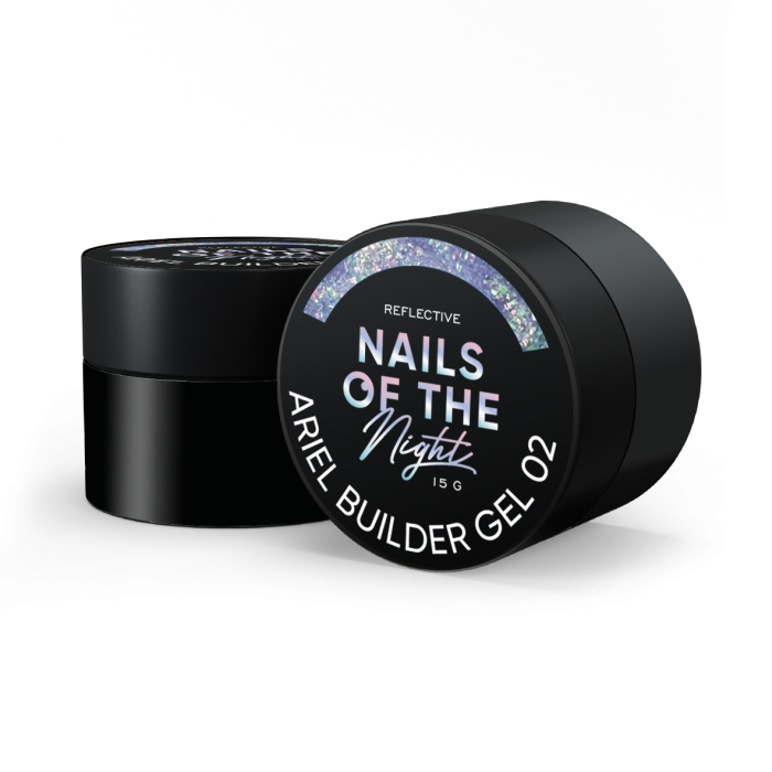 Будівельний гель з різнокольоровими пластівцями юкі NAILSOFTHENIGHT Ariel gel 02  15г