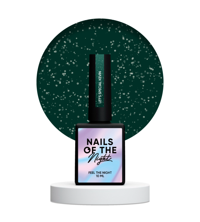 Гель-лак NAILSOFTHENIGHT Let’s special Kevin світловідбиваючий  темно–зелений 10мл