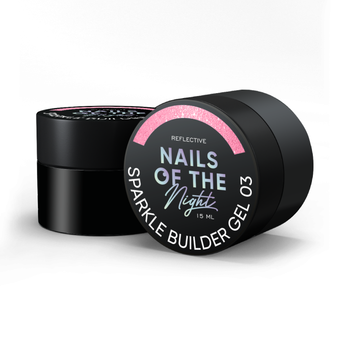 Бежево-рожевий  світловідбиваючий будівельний гель NAILSOFTHENIGHT Sparkle builder gel 03 15мл