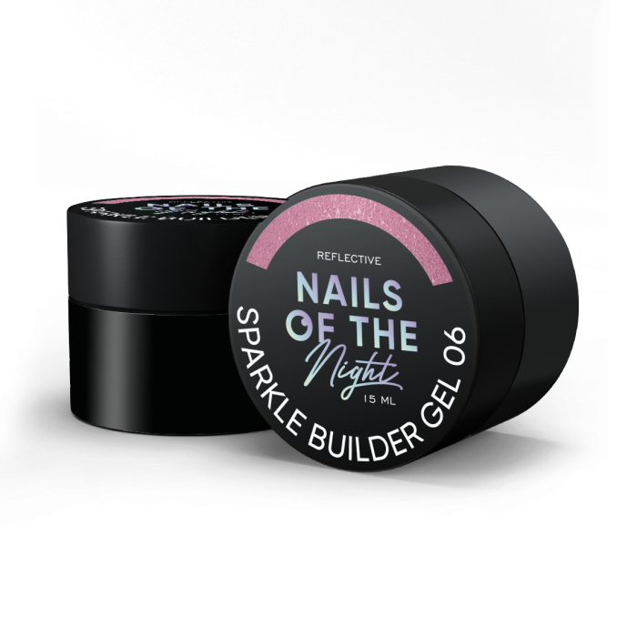 Персиковий світловідбиваючий будівельний гель NAILSOFTHENIGHT Sparkle builder gel 06 15мл