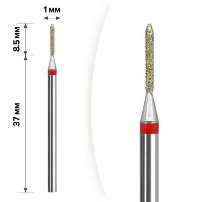 Алмазна насадка Mart М- 004 Палочка Red 1*8.5