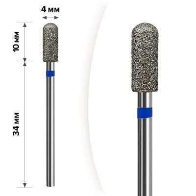 Алмазна насадка Mart М- 028  циліндр закруглений Blue 4*10