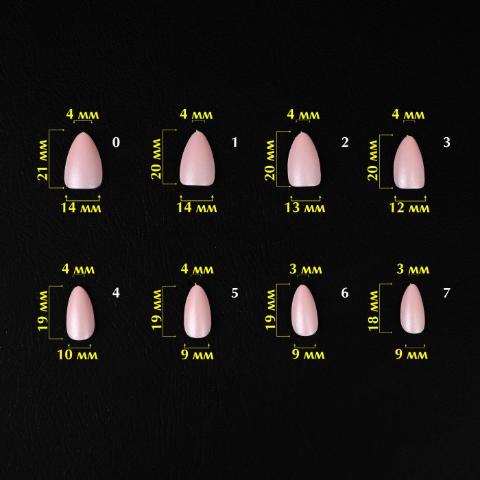 Гелеві тіпси натурального кольору Komilfo SoFast Nail Froms Nude Almond Short 300 шт