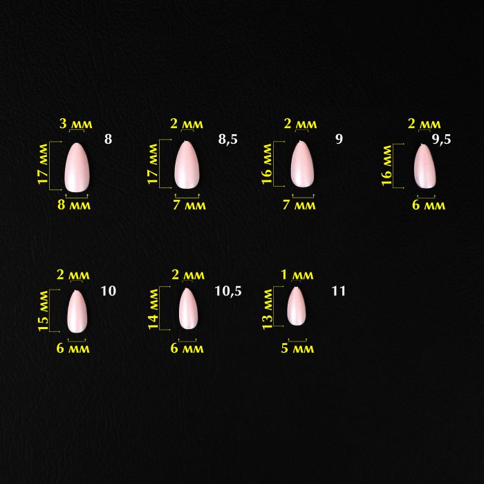 Гелеві тіпси натурального кольору Komilfo SoFast Nail Froms Nude Almond Short 300 шт
