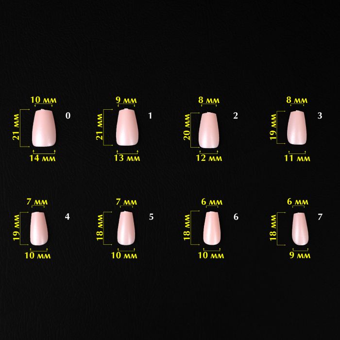 Гелеві тіпси натурального кольору Komilfo SoFast Nail Froms Nude Ballerina Short 300 шт