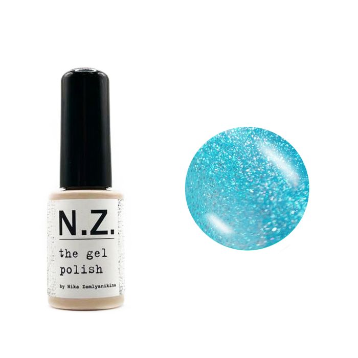 Гель-лак N.Z. (by Nika Zemlyanikina) №35 (блакитний с шиммером), 6 мл