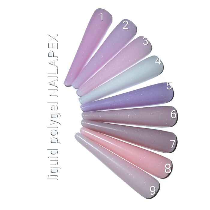 Рідкий полігель Nailapex Liquid Polygel  #2 холодний рожевий з дрібним золотисто-рожевим шимером, 15г