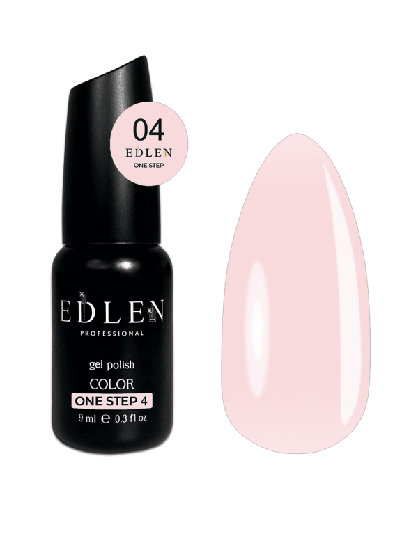 Однофазний гель-лак Edlen One Step 04 ніжний бежево-рожевий, 9мл