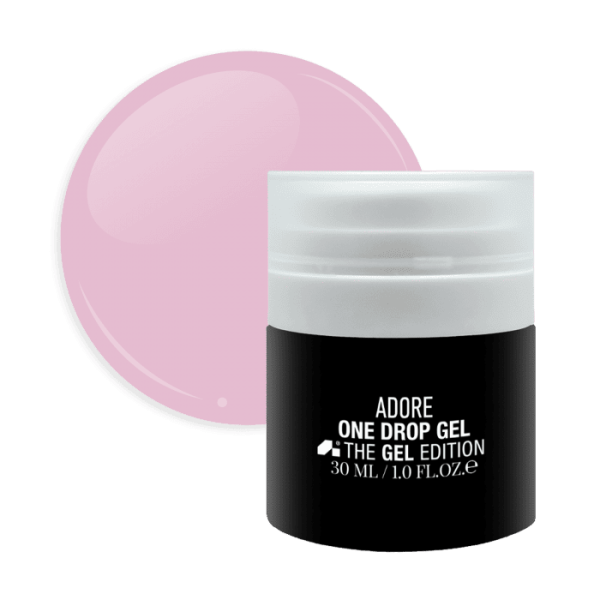 Гель для ногтей Adore One Drop Gel 01 Pink Kiss холодный розовый, 30г