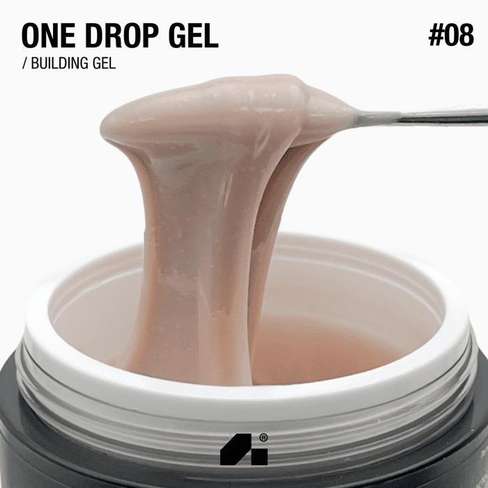 Гель для нігтів Adore One Drop Gel 08 Sun Kissed бежевий з мікрошиммером, 30г