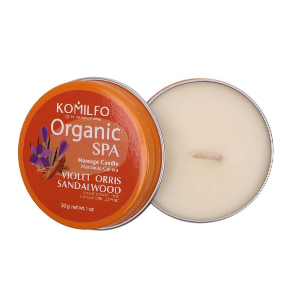 Масажна свічка Komilfo Massage Candle  Violet Orris Sandalwood, 30 г