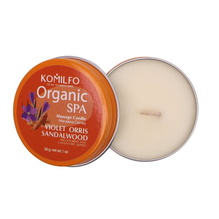 Масажна свічка Komilfo Massage Candle  Violet Orris Sandalwood, 30 г