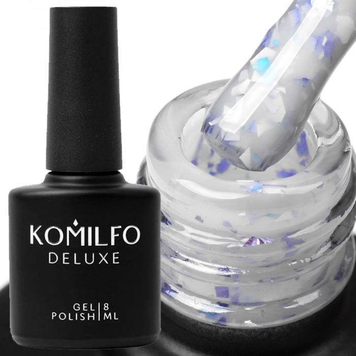 База Komilfo Potal Base P013 (сіро-молочна з різнокольоровою поталлю), 8 мл