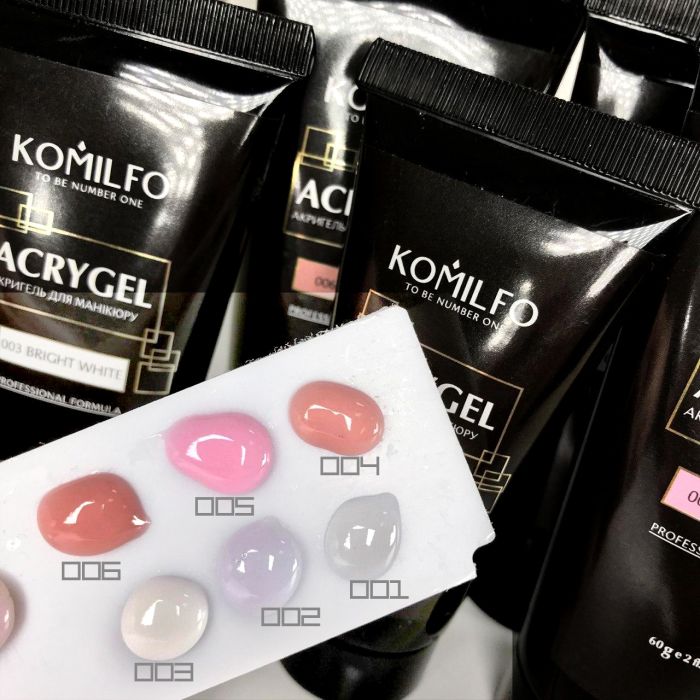 Акригель Komilfo AcryGel 002 Milky White, 30 г Молочно білий