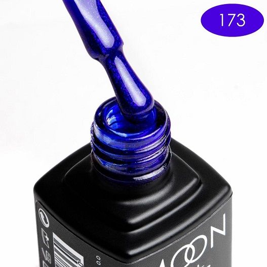 Гель-лак MOON FULL color Gel polish №173 (ультрамариновий, мікроблиск), 8 мл