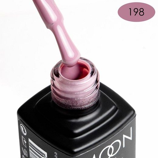 Гель-лак MOON FULL color Gel polish №198 (вінтажний рожевий, емаль), 8 мл