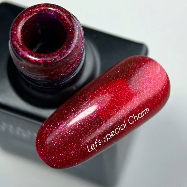 Гель-лак Nailsoftheday Charm малиново-рожевий із дрібним шимером, 10мл