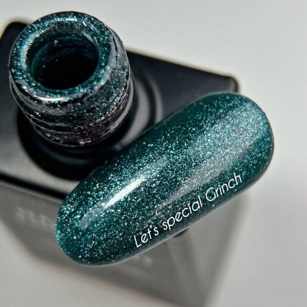 Гель-лак Nailsoftheday Grinch  смарагдово-зелений із шимером, 10мл