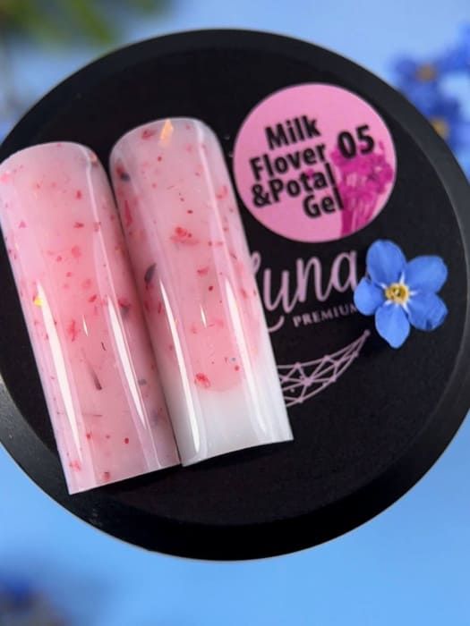 Гель Miss Luna з поталью і сухоцвітами Milk Flower & Potal Gel 05