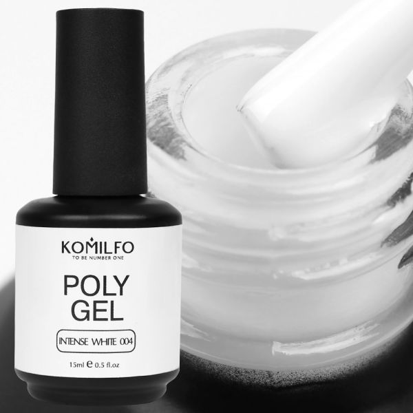 Жидкий полигель Komilfo PolyGel 004 Intense White, 15 мл