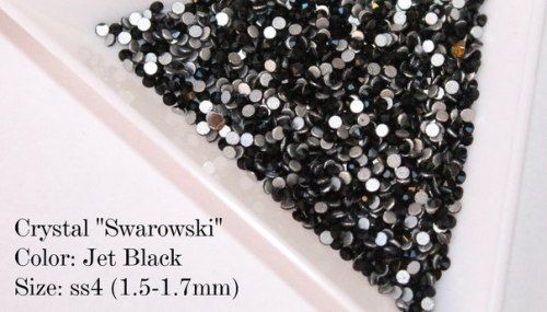 Стразы аналог Сваровски стекло SS4 jet black 100шт