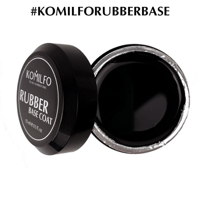 База Komilfo Rubber Base Coat  каучуковая база для гель-лака без кисточки, 15 мл