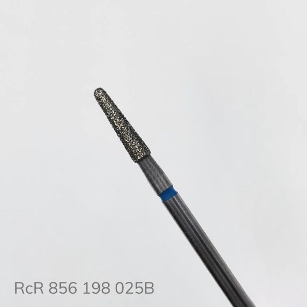 Фреза для манікюру RCR алмазна  конус 856 198 025В 2.5мм синя насічка