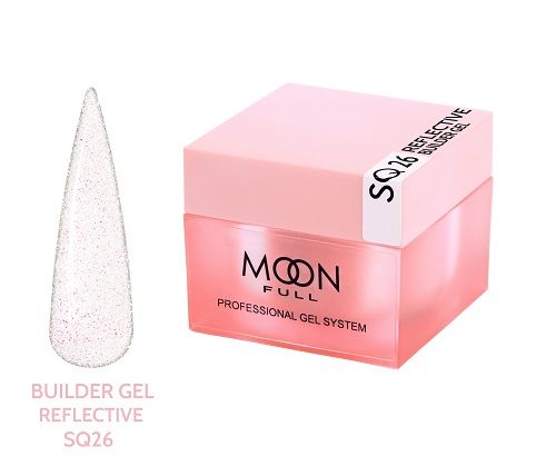 Гель для наращивания ногтей Moon Full Brocade Builder Gel с поталью 026, 30мл