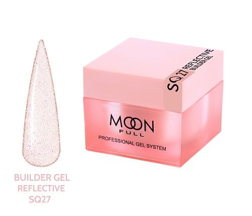 Гель для нарощування нігтів Moon Full Brocade Builder Gel з поталлю 027, 30мл