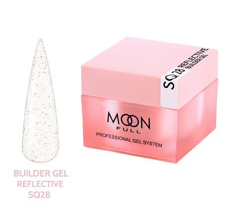 Гель для нарощування нігтів Moon Full Brocade Builder Gel з поталлю 028, 30мл