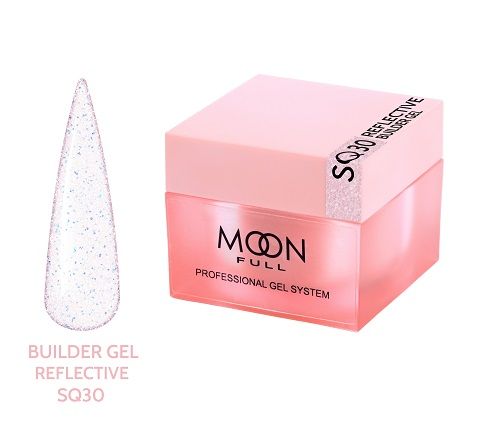Гель для нарощування нігтів Moon Full Brocade Builder Gel з поталлю 030, 30мл