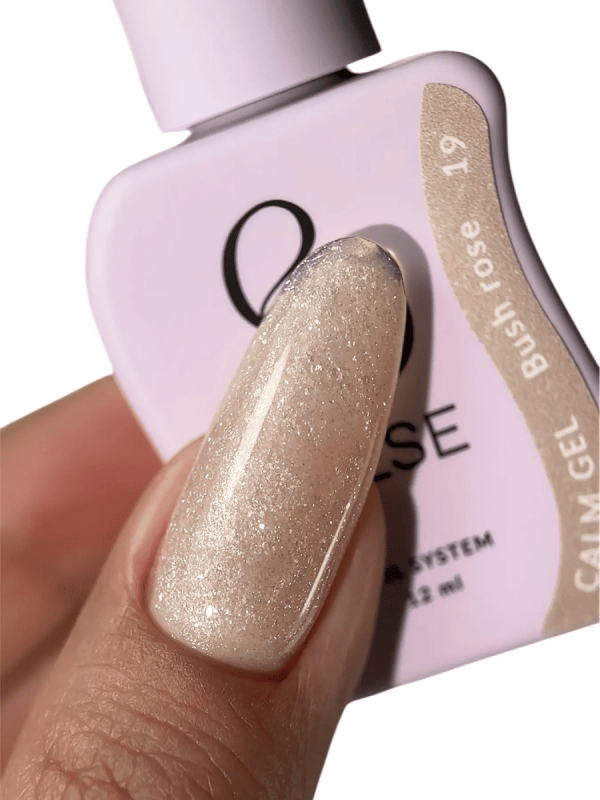 Рідкий гель Else Calm Gel Frozen Petals 19 Bush Rose пильно-рожевий з шиммером, 12мл