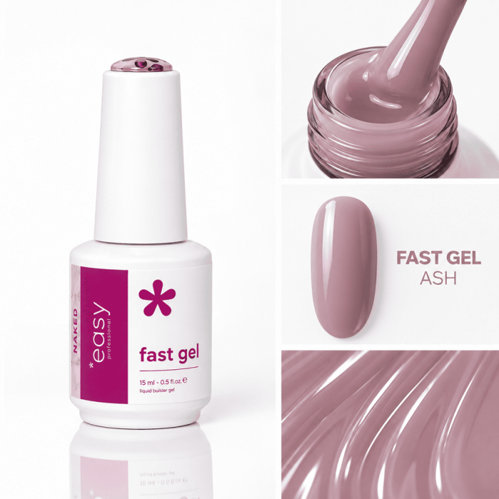 Рідкий моделюючий гель Fast Gel Easy  Ash припилено-нюдовий, 15 мл