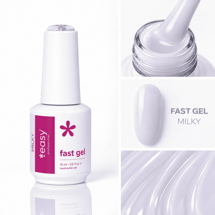 Рідкий моделюючий гель Fast Gel Easy  Milky молочний, 15 мл