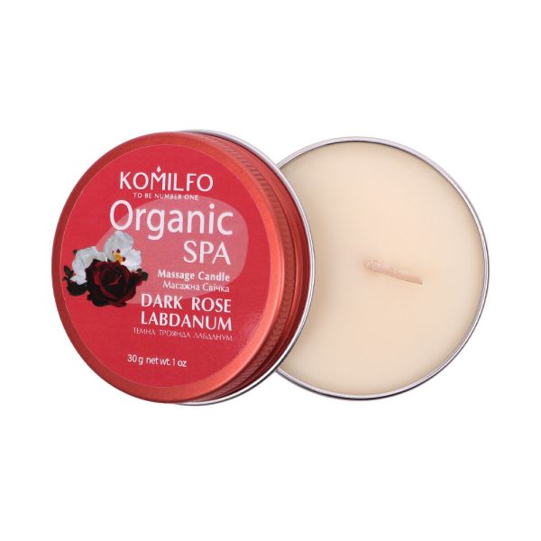 Масажна свічка Komilfo Massage Candle Dark Rose Labdanum, 30 г